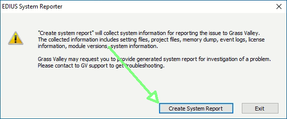 EDIUS System Report